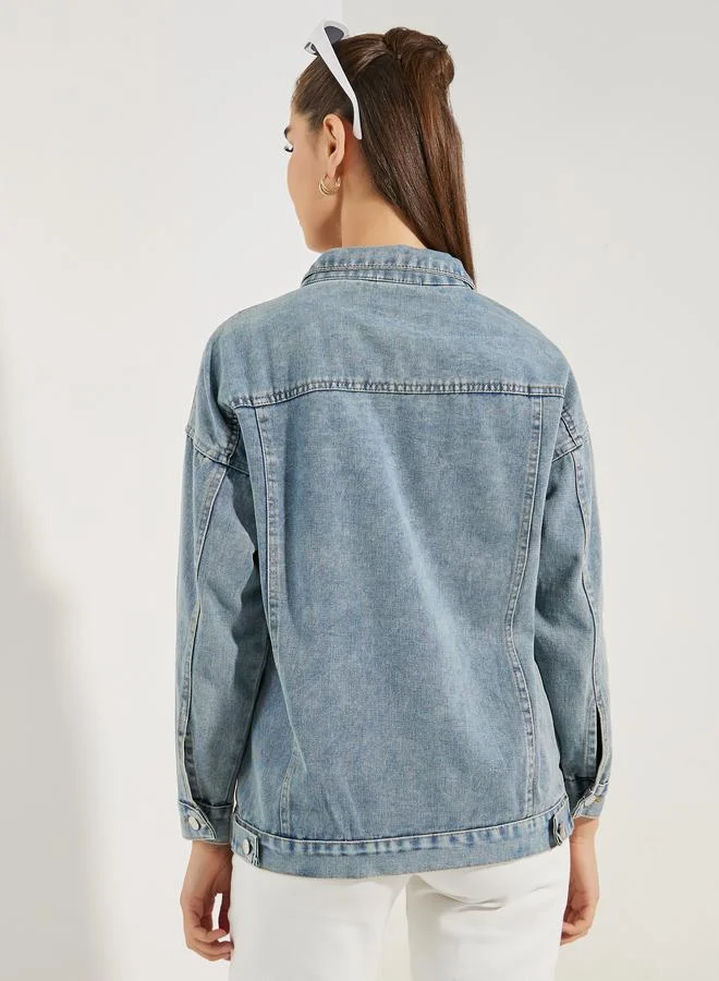 Styli Oversized Regular Length Denim Jacket