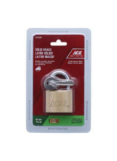 ACE Solid Brass Double-Lock Padlock with Keys Brown 40 mm 5453824 