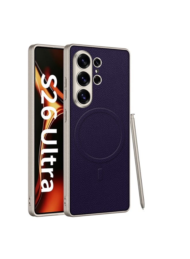 GKK Luxury Leather Case for Samsung Galaxy S26 Ultra (2026) , Ultra-Thin, Anti-Drop, All-Round Protection Phone Cover Support MagSafe Wireless Charging with Pen Slot Design - Pen NOT Included - Image 1