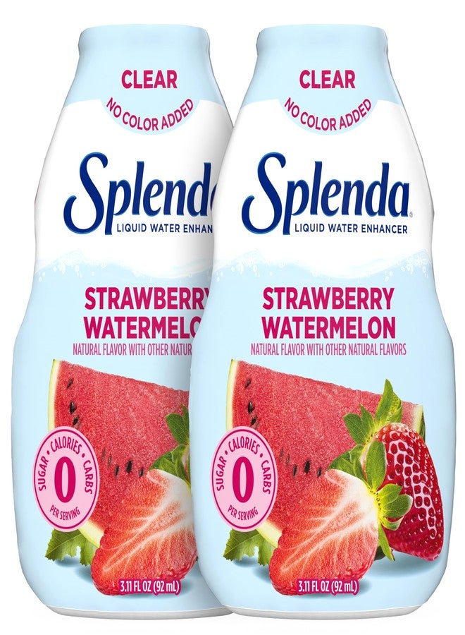 SPLENDA Liquid Water Enhancer Drops, Sugar Free, Zero Calorie, Natural Flavor, Concentrated Drink Mix, 3.11 Fl Oz Each Bottle (Strawberry Watermelon Clear, 2 Pack) - Image 1