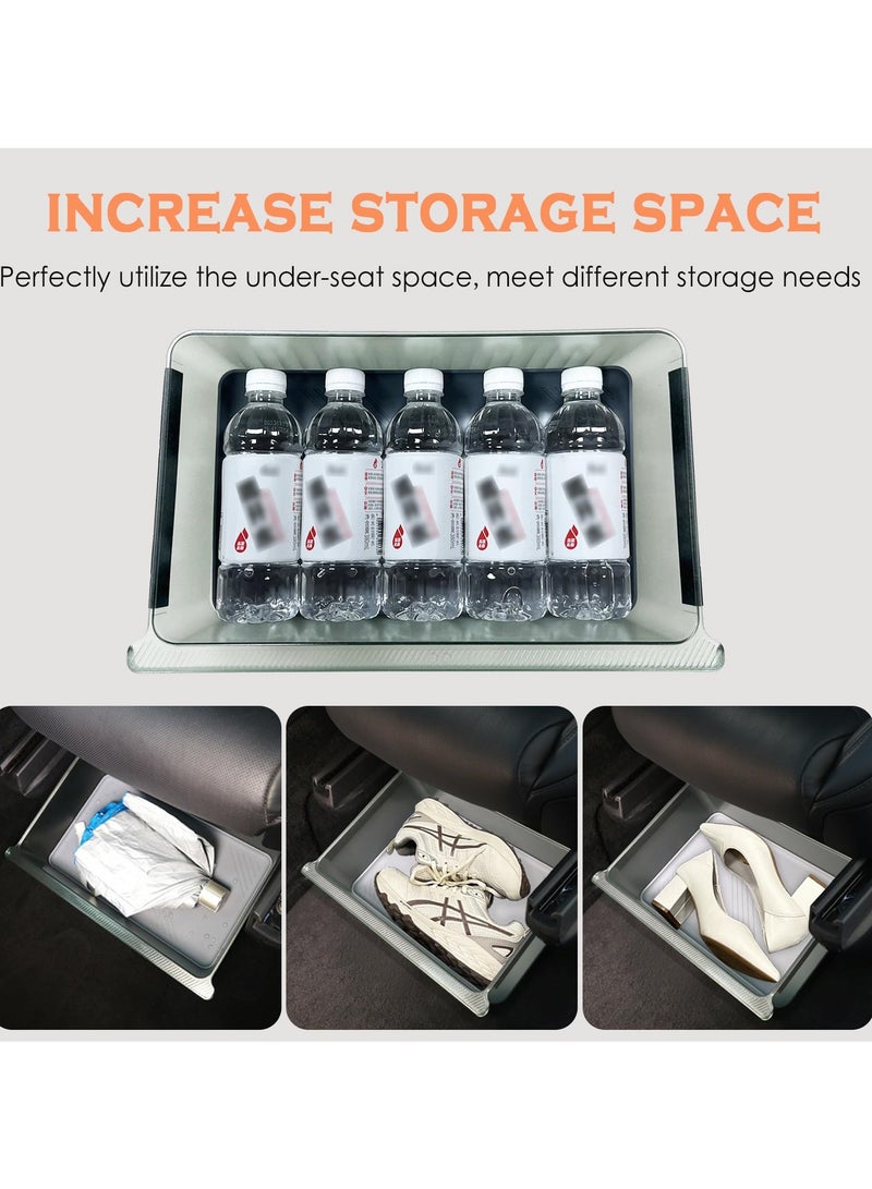 SYOSI Underseat Storage Box for Tesla Model Y and X 2021-2023, Driver and Passenger Underseat Tray Organizer with Silicone Pad, Hidden Organizer Console, Interior Accessories - Image 4