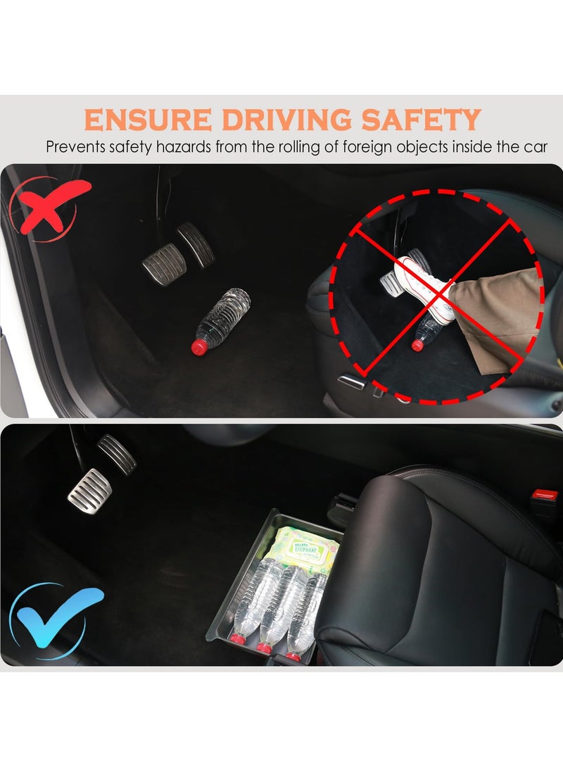 SYOSI Underseat Storage Box for Tesla Model Y and X 2021-2023, Driver and Passenger Underseat Tray Organizer with Silicone Pad, Hidden Organizer Console, Interior Accessories - Image 3