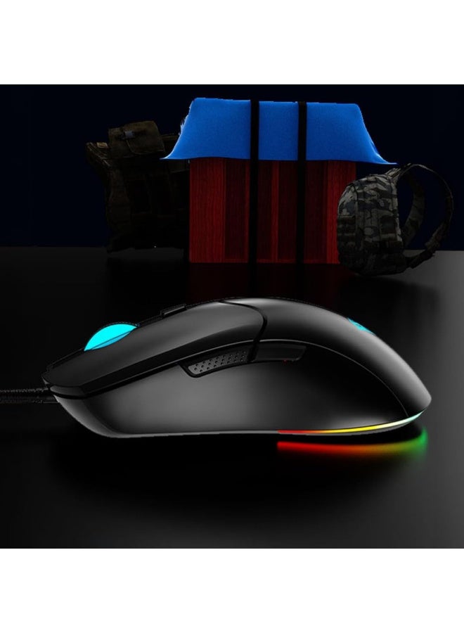 AULA S13 1200/1800 / 2400 / 3600DPI Adjustable RGB Optical Wired Gaming Mouse - Black - Image 4