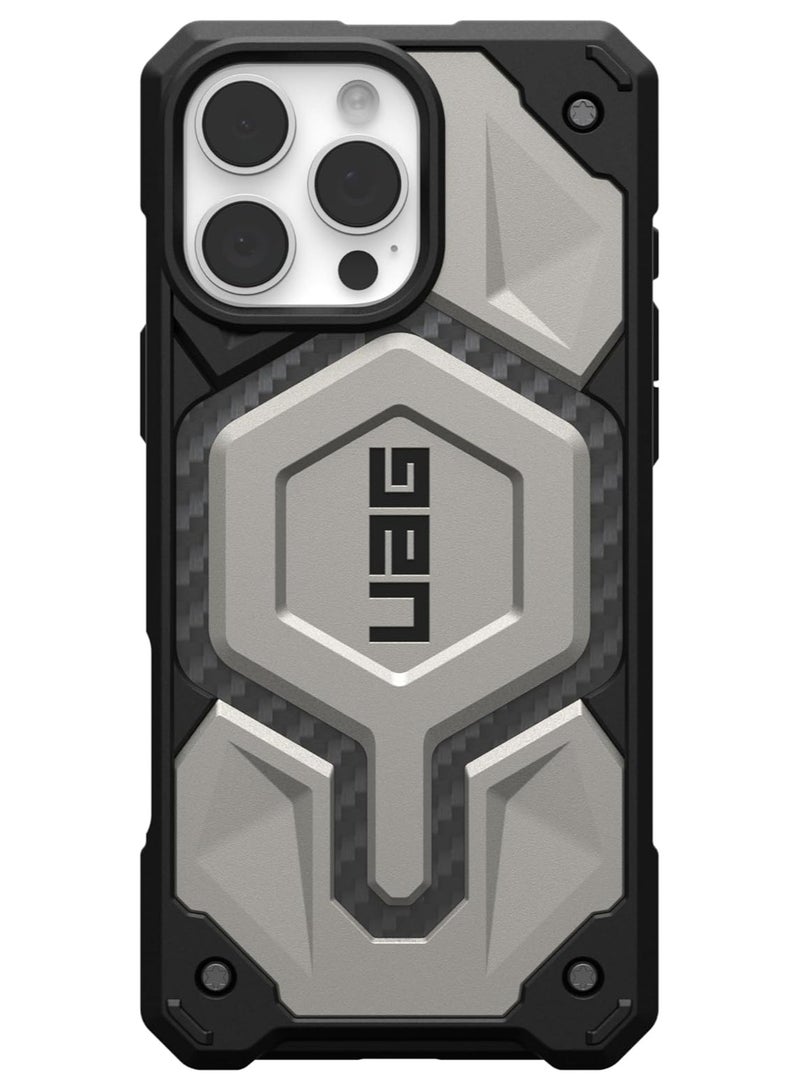 Urban Armor Gear UAG Monarch Pro MagSafe for iPhone 16 Pro MAX Case Cover [25 Feet Drop tested] - Titanium  - Image 4