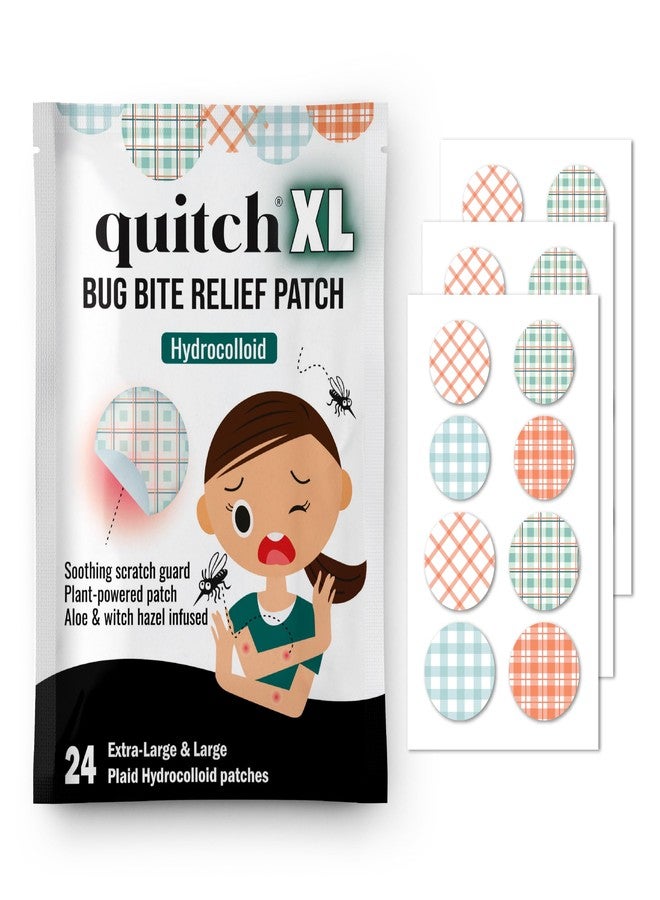 quitch XL Plaid Bug Bite Itch Relief Patch Kids, Bug Bite Patch, Summer Travel Essentials, Mosquito Anti Itch Cream Alternative Summer Camp Essentials Itch Relief, Camping Essential - Image 1