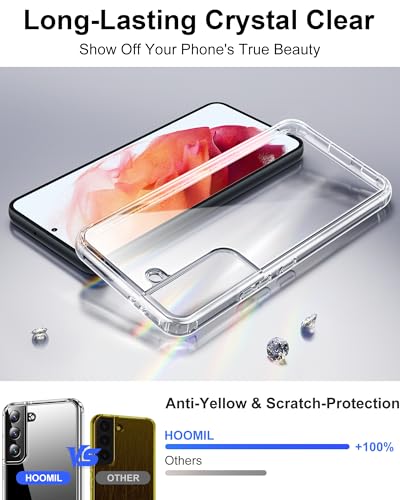 HOOMIL Case for Samsung Galaxy S21 6.2-Inch, Non-Yellowing, Drop Protection, Anti-Scratch Transparent Hard Back Phone Cover - Crystal Clear - Image 3
