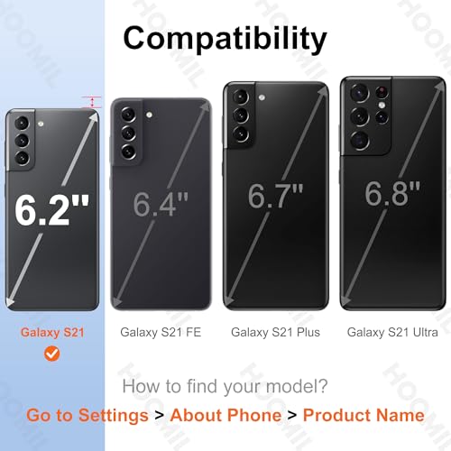 HOOMIL Case for Samsung Galaxy S21 6.2-Inch, Non-Yellowing, Drop Protection, Anti-Scratch Transparent Hard Back Phone Cover - Crystal Clear - Image 2