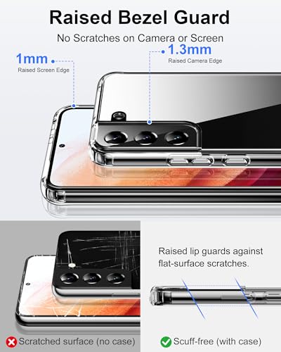 HOOMIL Case for Samsung Galaxy S21 6.2-Inch, Non-Yellowing, Drop Protection, Anti-Scratch Transparent Hard Back Phone Cover - Crystal Clear - Image 5