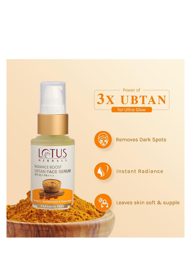 LOTUS HERBALS Lotus Herbals Radiance Boost Ubtan Face Serum SPF Turmeric Sandalwood and Rose Water - Image 4
