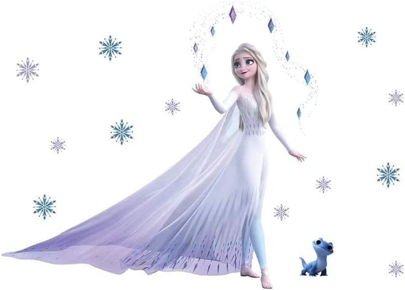 ARS Frozen 2 Wall Decals, Giant Elsa Stickers Girls Cartoon Bedroom Background Wall Decoration Self-Adhesive Wall Sticker for Party Decorations,Party Decal for Kids Party Favors, 140x130 cm - Image 3
