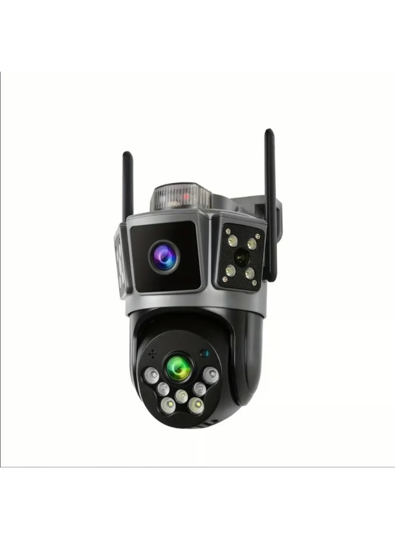 Gulf Trend 2K Outdoor Indoor Dual-Lens Security WiFi Camera with 64GB SD Card, Wide Angle & Zoom View, AI Motion Detection, Night Vision, Two-Way Audio, Weatherproof Design - Image 1