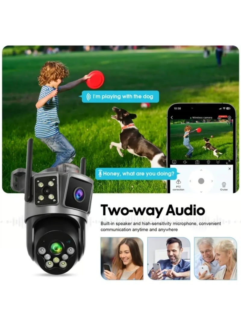 Gulf Trend 2K Outdoor Indoor Dual-Lens Security WiFi Camera with 64GB SD Card, Wide Angle & Zoom View, AI Motion Detection, Night Vision, Two-Way Audio, Weatherproof Design - Image 5