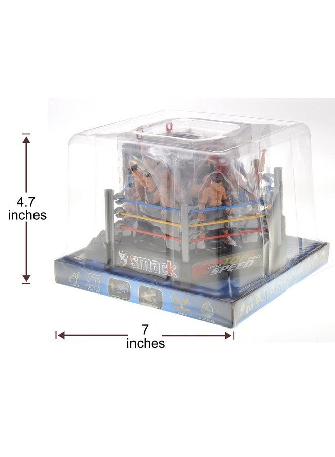 AMPERSAND SHOPS AMPERSAND SHOPS Miniature Wrestling Ring Play Set Toy with 12 Figures  - Image 4
