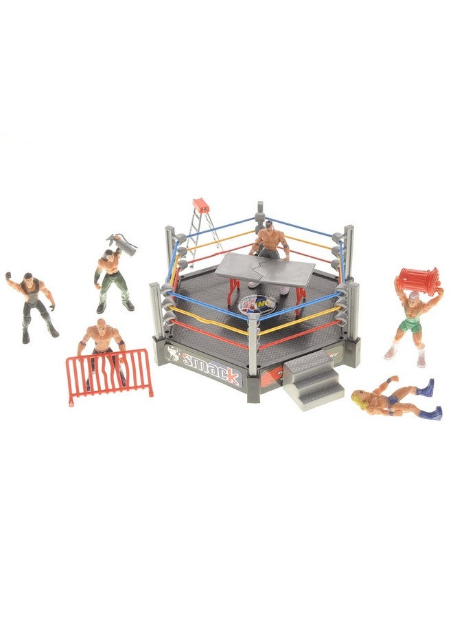 AMPERSAND SHOPS AMPERSAND SHOPS Miniature Wrestling Ring Play Set Toy with 12 Figures  - Image 1