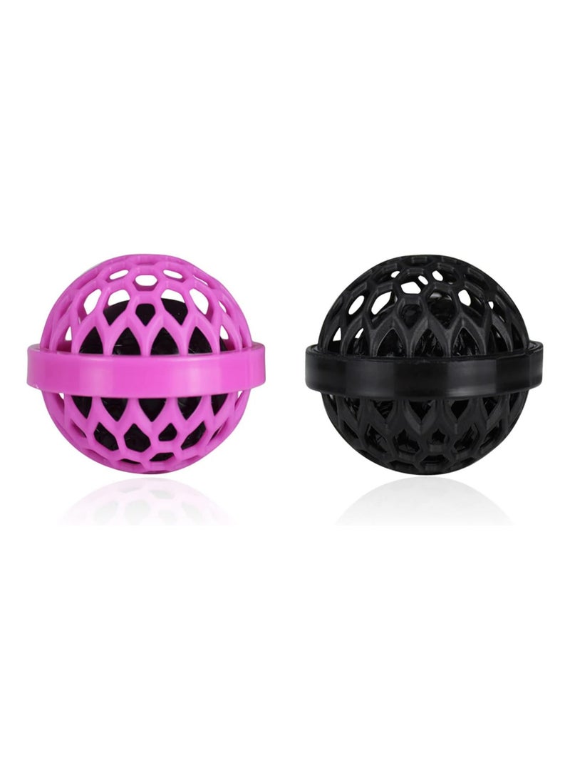 Oasisgalore 2pcs Sticky Bag Cleaning Balls | Purse & Backpack Cleaner (Black & Pink) - Image 2