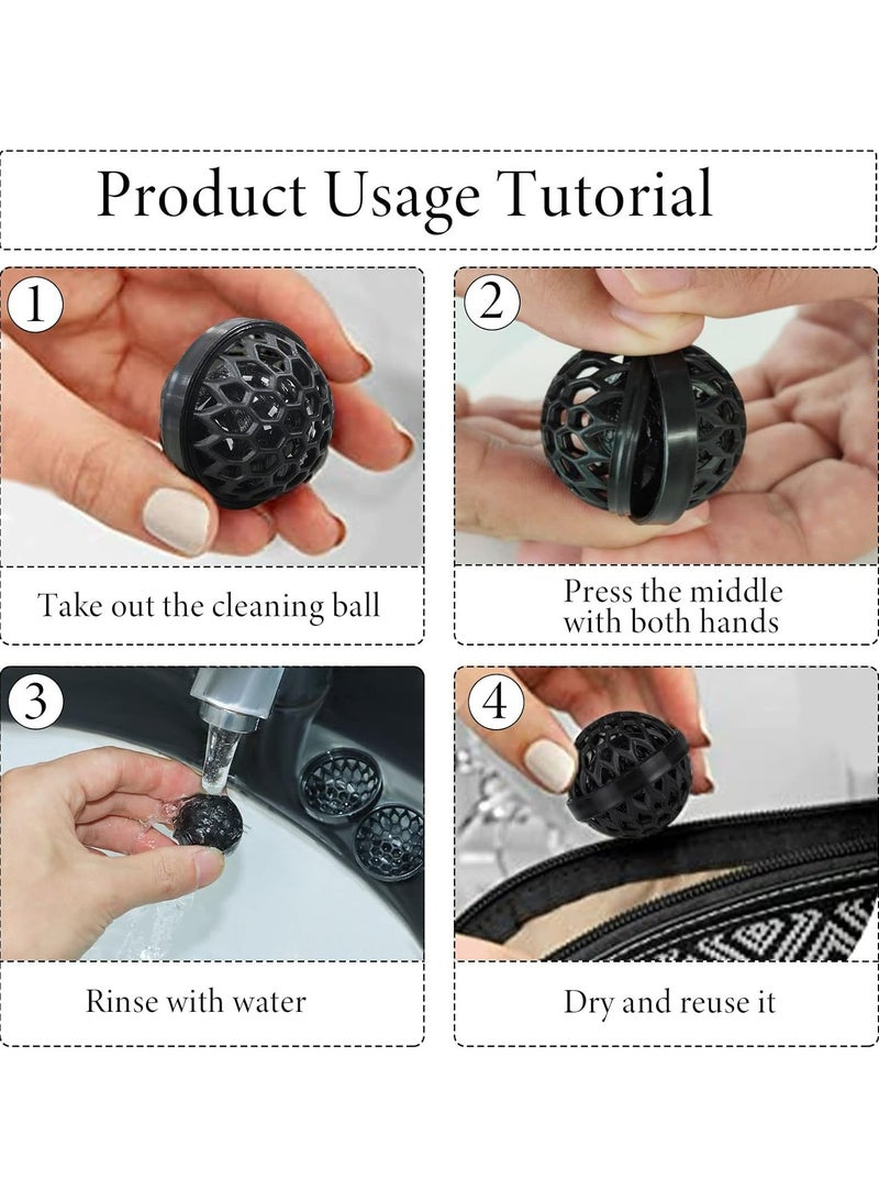 Oasisgalore 2pcs Sticky Bag Cleaning Balls | Purse & Backpack Cleaner (Black & Pink) - Image 4