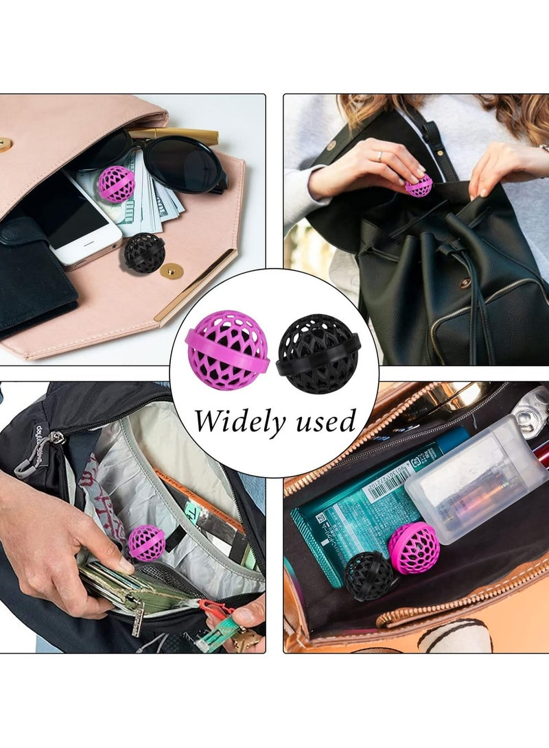Oasisgalore 2pcs Sticky Bag Cleaning Balls | Purse & Backpack Cleaner (Black & Pink) - Image 1