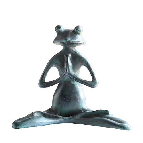 SPI SPI Home Cast Aluminum Meditating Yoga Frog Garden Sculpture 11 Inches High 