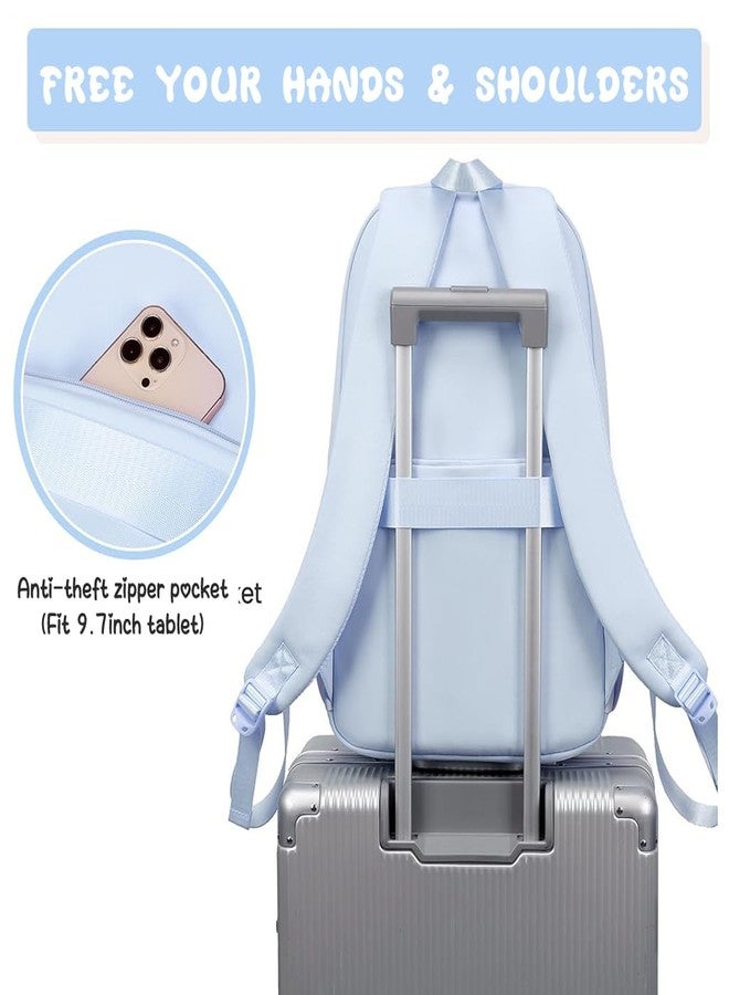 PALAY Cotton School Bag for Girls 6-12 Years Old Birthday Gift Christmas Gift,, Blue - Image 5