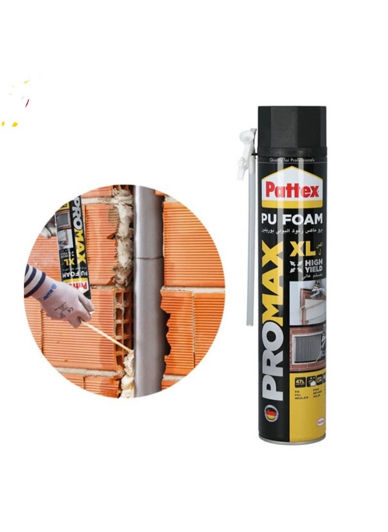 Pattex Pattex Pro Max Polyurethane Foam 750ml - For superior hold, fill, and insulation - High inflation and professional quality - Ideal for professionals and amateurs - Long-lasting results  - Image 2