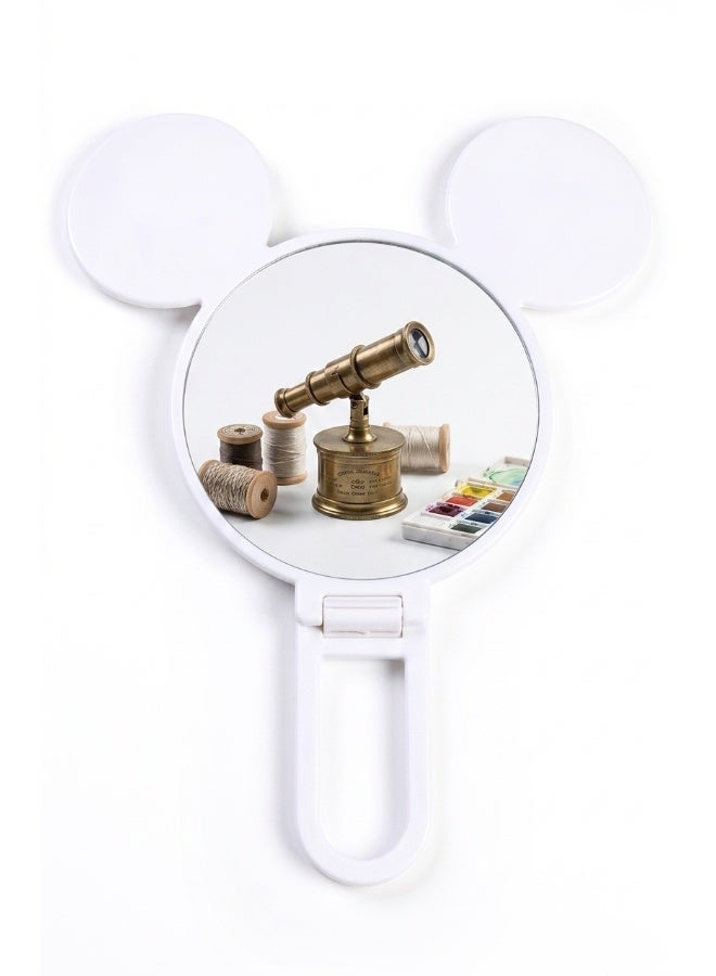 Disney Mickey Die Cut Hand Mirror, White, 12 x 20 cm Portable Cosmetic Mirror for Makeup, Travel & Daily Use - Image 2