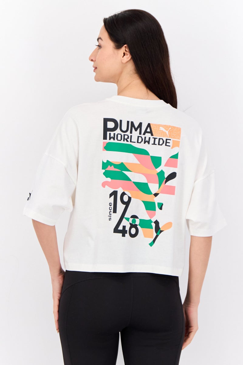 PUMA Women Sportswear Fit Short Sleeve Outdoor Top, White - Image 3