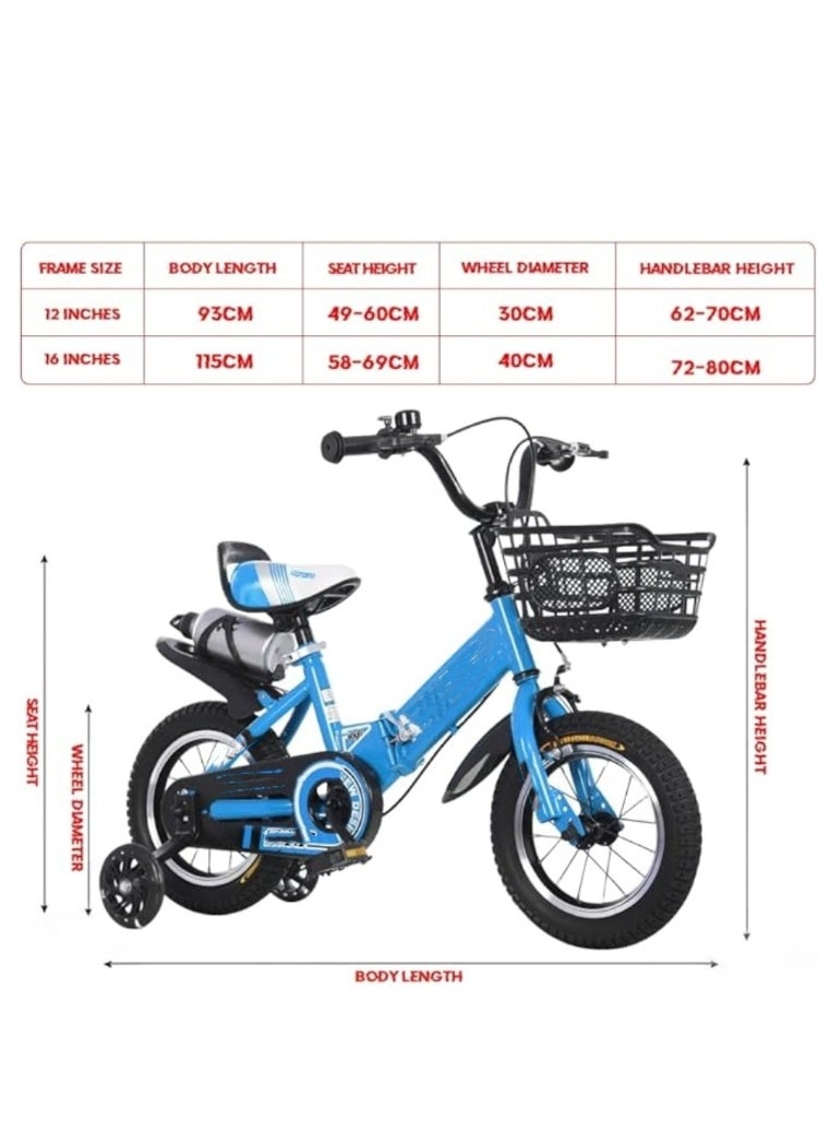 Cool Baby Kids Bike with Hand Brake and Basket for Ages 3-12 Years, 16 Inch Bicycles with Training Wheels and Fenders Children Bicycle  - Image 5