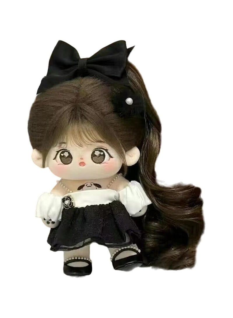 general 20cm Plush Doll Cotton Doll with Costume Set, Cute Soft Padded Dress Up Doll With Wig Cute Long Hair Cotton Doll Girl Birthday Gift - Image 1