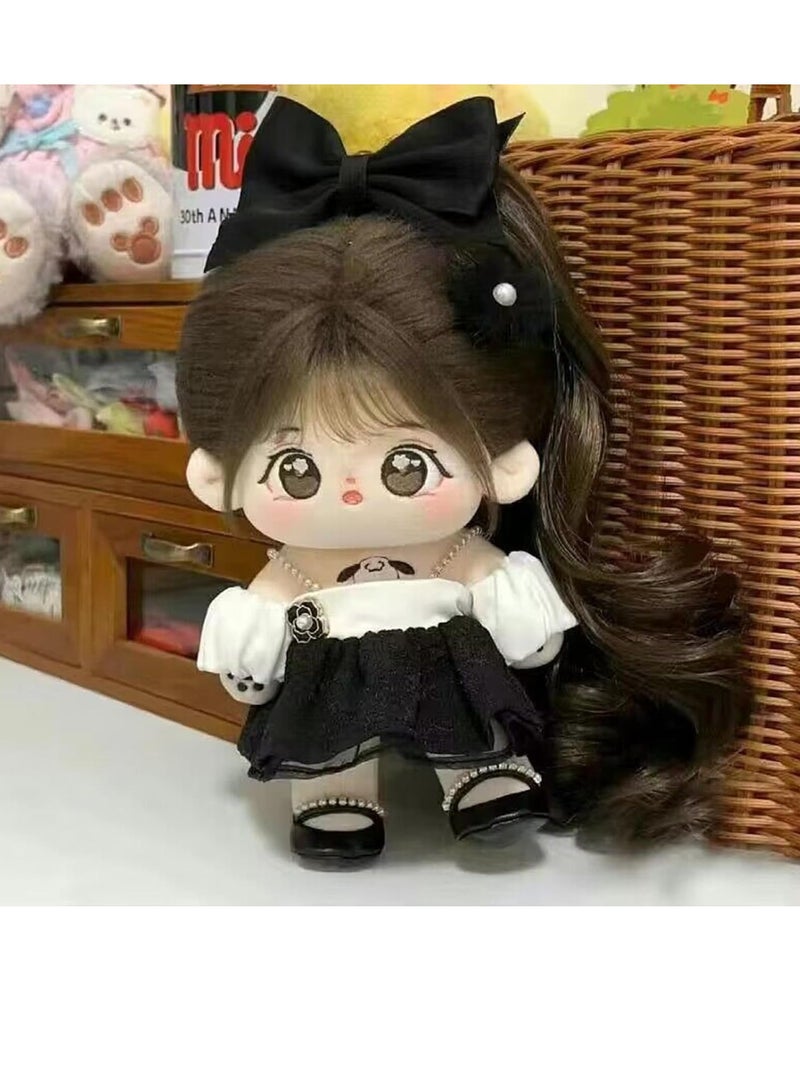 general 20cm Plush Doll Cotton Doll with Costume Set, Cute Soft Padded Dress Up Doll With Wig Cute Long Hair Cotton Doll Girl Birthday Gift - Image 2