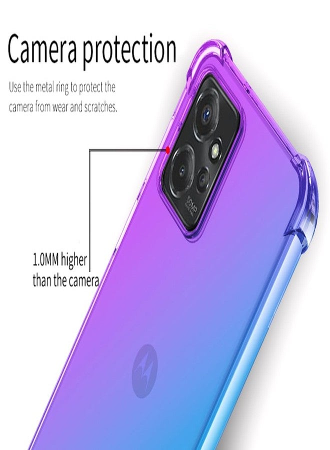 أوسوفر جراب لهاتف Moto G Play 2024، جراب موتورولا G Play 2024 للنساء والفتيات مع واقي شاشة، زوايا معززة، مصنوع من مادة TPU المرنة الماصة للصدمات، غطاء هاتف متدرج الألوان (بنفسجي أزرق). - Image 3