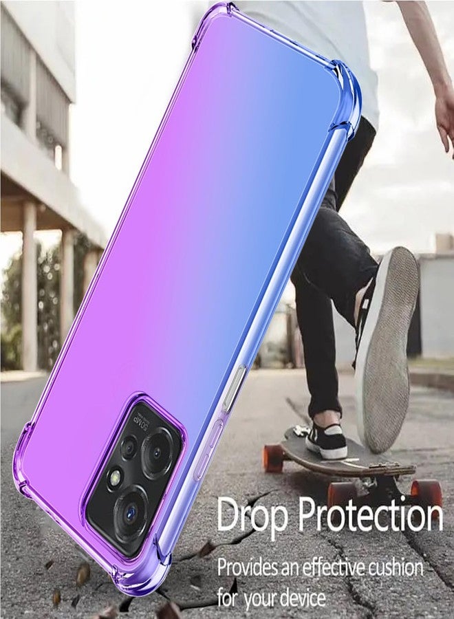 أوسوفر جراب لهاتف Moto G Play 2024، جراب موتورولا G Play 2024 للنساء والفتيات مع واقي شاشة، زوايا معززة، مصنوع من مادة TPU المرنة الماصة للصدمات، غطاء هاتف متدرج الألوان (بنفسجي أزرق). - Image 4