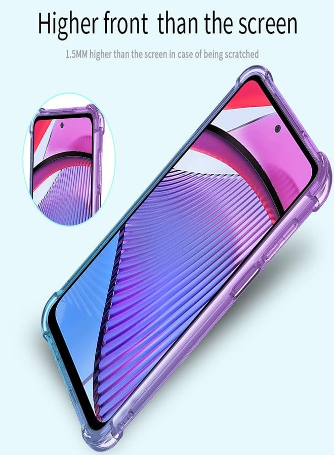 أوسوفر جراب لهاتف Moto G Play 2024، جراب موتورولا G Play 2024 للنساء والفتيات مع واقي شاشة، زوايا معززة، مصنوع من مادة TPU المرنة الماصة للصدمات، غطاء هاتف متدرج الألوان (بنفسجي أزرق). - Image 5