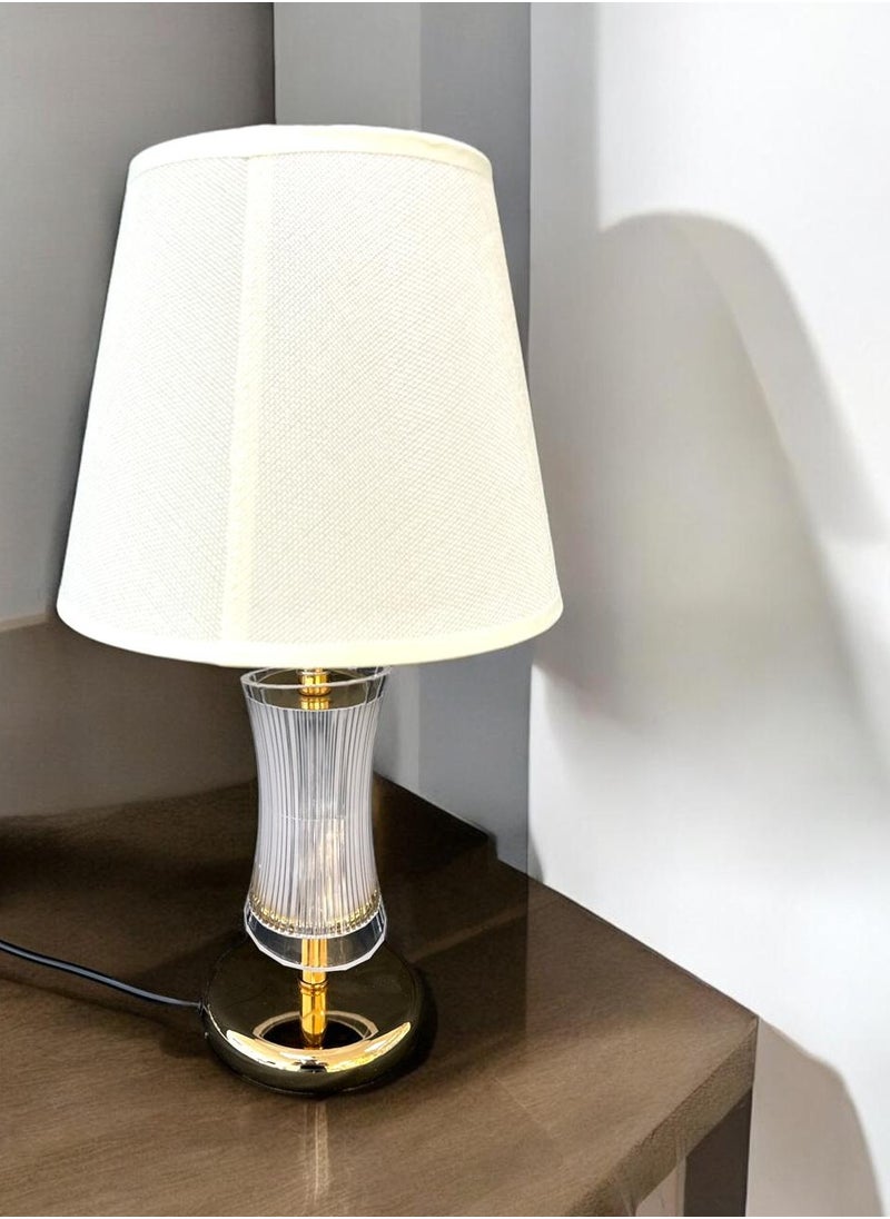 Living - Gold Crystal LED Lamp with Shade - Image 1
