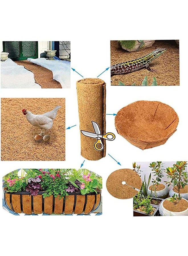 EIMQUVW 4 لفات 16x40 بوصة (40 سم * 100 سم) لفائف بطانة جوز الهند لفة بطانة جوز الهند سجادة غير زلقة للثلج والجليد أقمشة ألياف جوز الهند الطبيعية وسادة حيوانات أليفة - Image 2