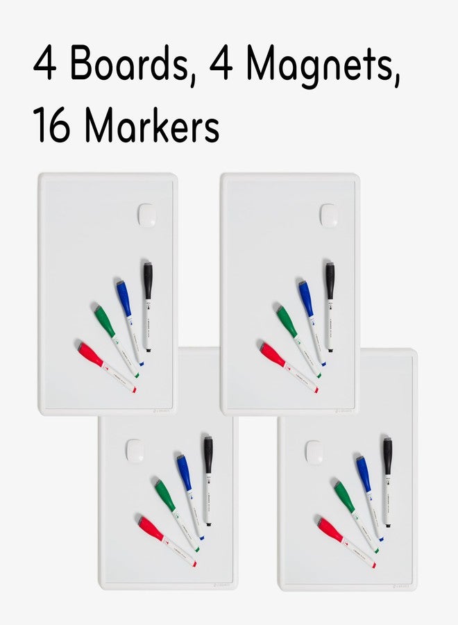 U Brands Contempo Magnetic Dry Erase Board White Board Bundle, 11" x 14", White Modern Frame, Includes 4 Boards, 16 Markers and 4 Magnets - Image 3