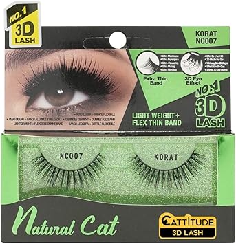 EBIN NEW YORK CATTITUDE 3D LASHES Korat Natural Cat Lightweight Reusable CrueltyFree - Image 1