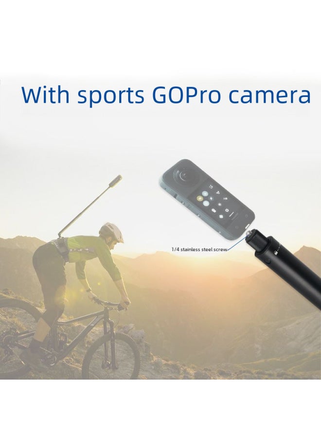 Aluminum Alloy Telescopic Rod For Insta360 X/r One 360-degree Camera Extension Selfie Stick Lightweight Photography Accessory-Color:Tripod Selfie Stick + Adapter - Image 5