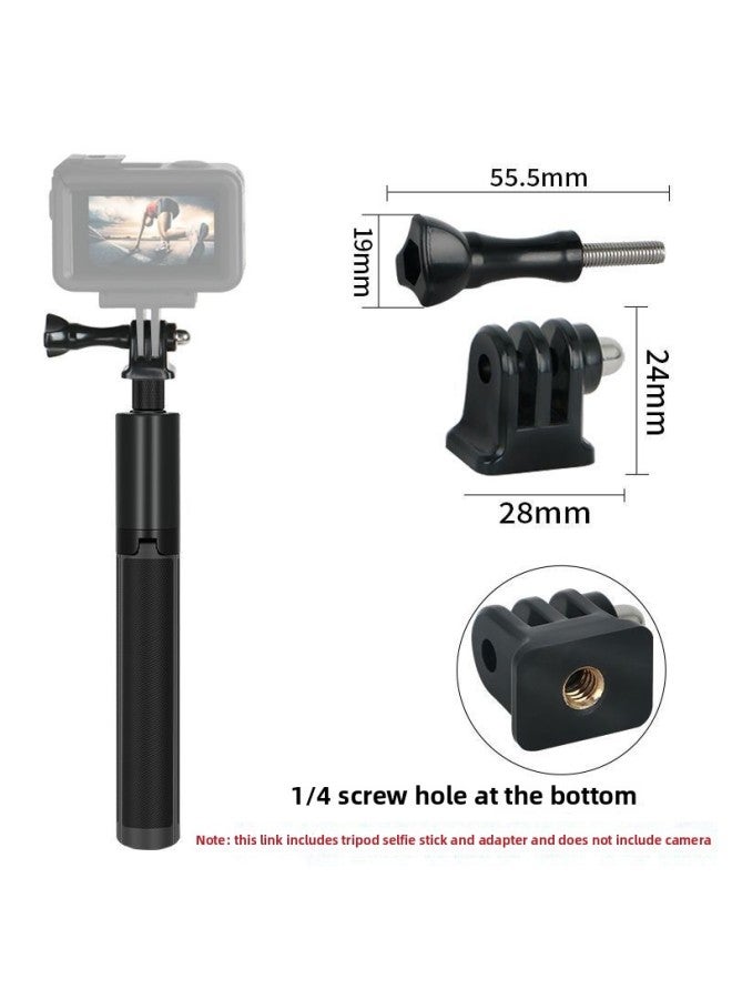 Aluminum Alloy Telescopic Rod For Insta360 X/r One 360-degree Camera Extension Selfie Stick Lightweight Photography Accessory-Color:Tripod Selfie Stick + Adapter - Image 1