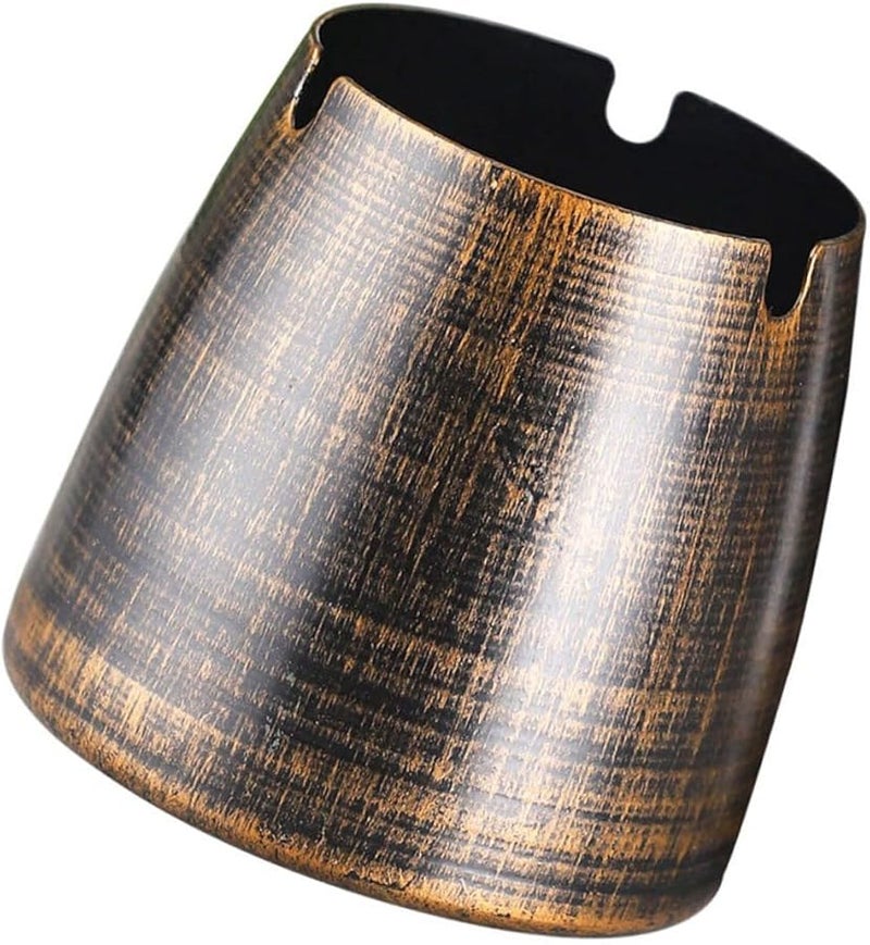 Vintage Metal Ashtray With Cigarette Grooves Retro Ash Container For Home Bar - Image 1