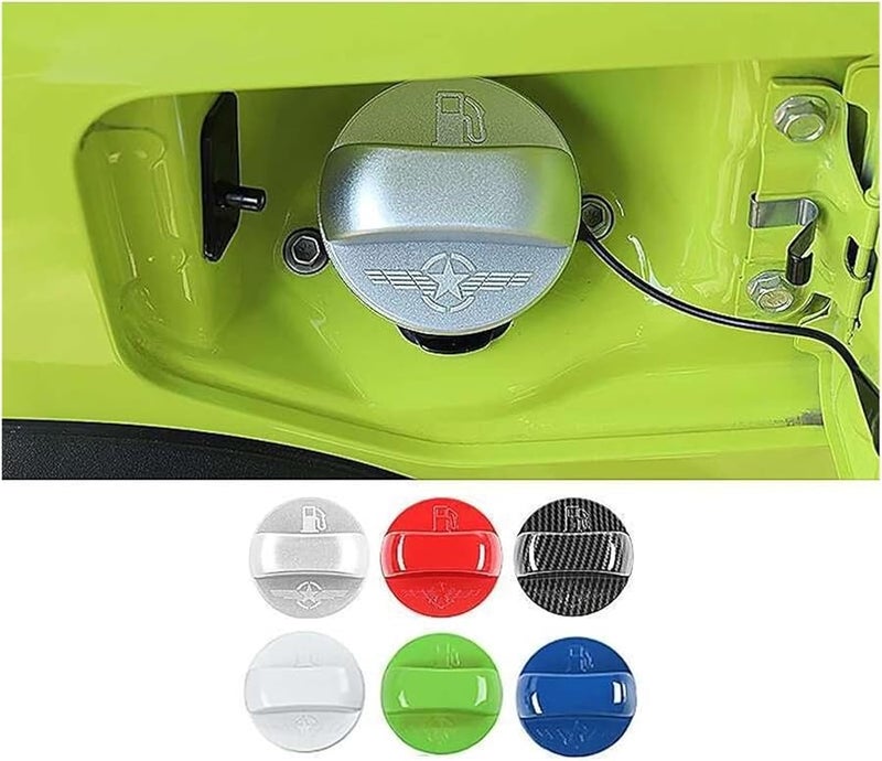 Carbon Fiber Black ABS Fuel Tank Cap Cover Compatible With Suzuki Jimny 2010 Plus - Image 3