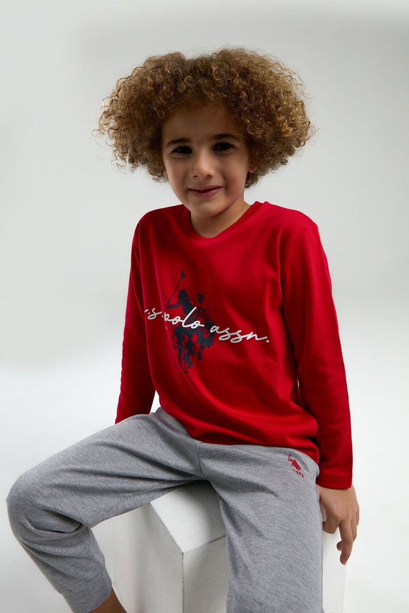 U.S. Polo Assn. Boys Red Pyjama Set - Image 2