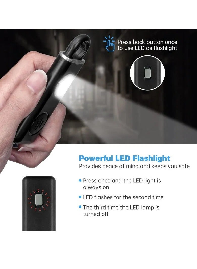 AROAQ Personal Safety Siren For Women, 130 dB Loud Siren Emergency Security Alarm, Anti Robbery Safe Sound Personal Alarm, Security Siren With Strobe And Key Chain For Women, Children, Elderly, (1pc, White) - Image 5