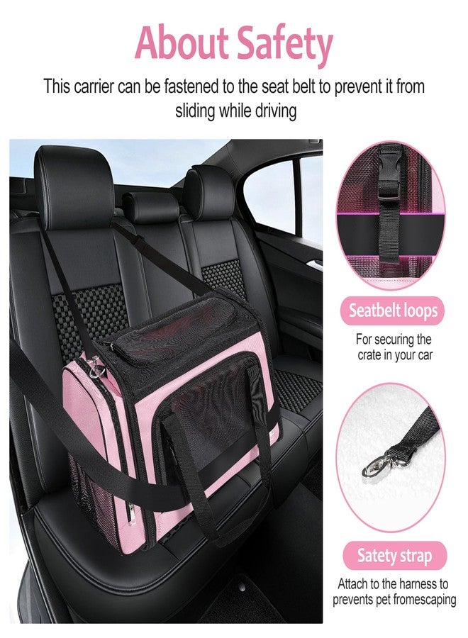 Discala Extra Large Cat Carrier for 2 Cats, Pet Carrier, Dog Carrier for Small Dogs, Cat Carrier Soft, Collapsible Large Pet Carrier for Traveling Indoor and Outdoor Uses - Pink 24"x16"x16" - Image 3