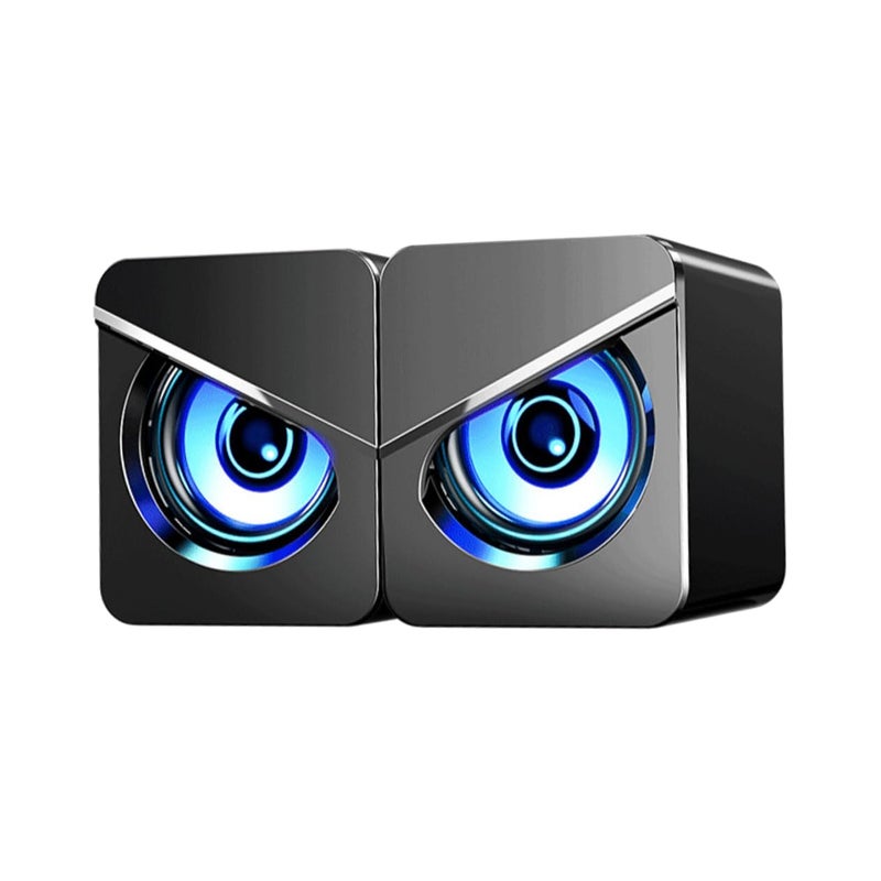 مكبرات صوت كمبيوتر مكتبي تعمل بالطاقة عبر USB مع مضخم صوت 1 زوج أسود - Image 2