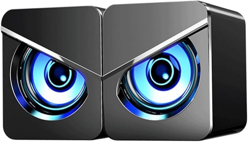 مكبرات صوت كمبيوتر مكتبي تعمل بالطاقة عبر USB مع مضخم صوت 1 زوج أسود - Image 1