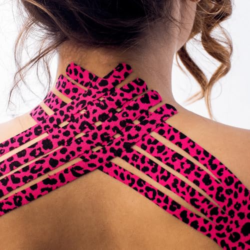 CureTape Art | Kinesiology Tape for Body Pain | Elastic Therapeutic | Waterproof Athletic | Long-Lasting Medical K (Pink Leopard) - Image 4