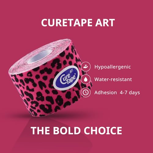 CureTape Art | Kinesiology Tape for Body Pain | Elastic Therapeutic | Waterproof Athletic | Long-Lasting Medical K (Pink Leopard) - Image 2