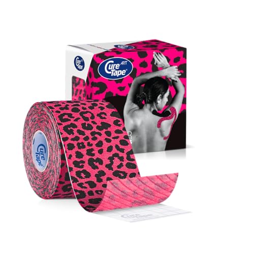 CureTape Art | Kinesiology Tape for Body Pain | Elastic Therapeutic | Waterproof Athletic | Long-Lasting Medical K (Pink Leopard) - Image 1