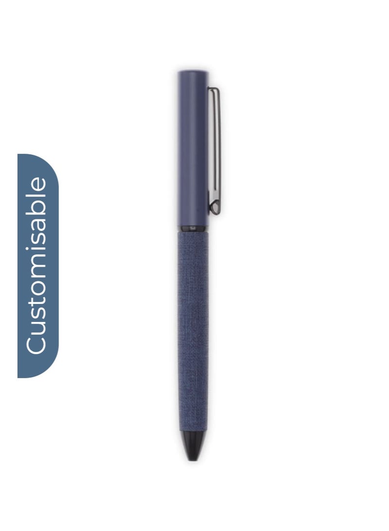 SANTHOME Personalised Sustainable Gift Set with Refillable Notebook, Pen & Cardholder - Navy - Image 2