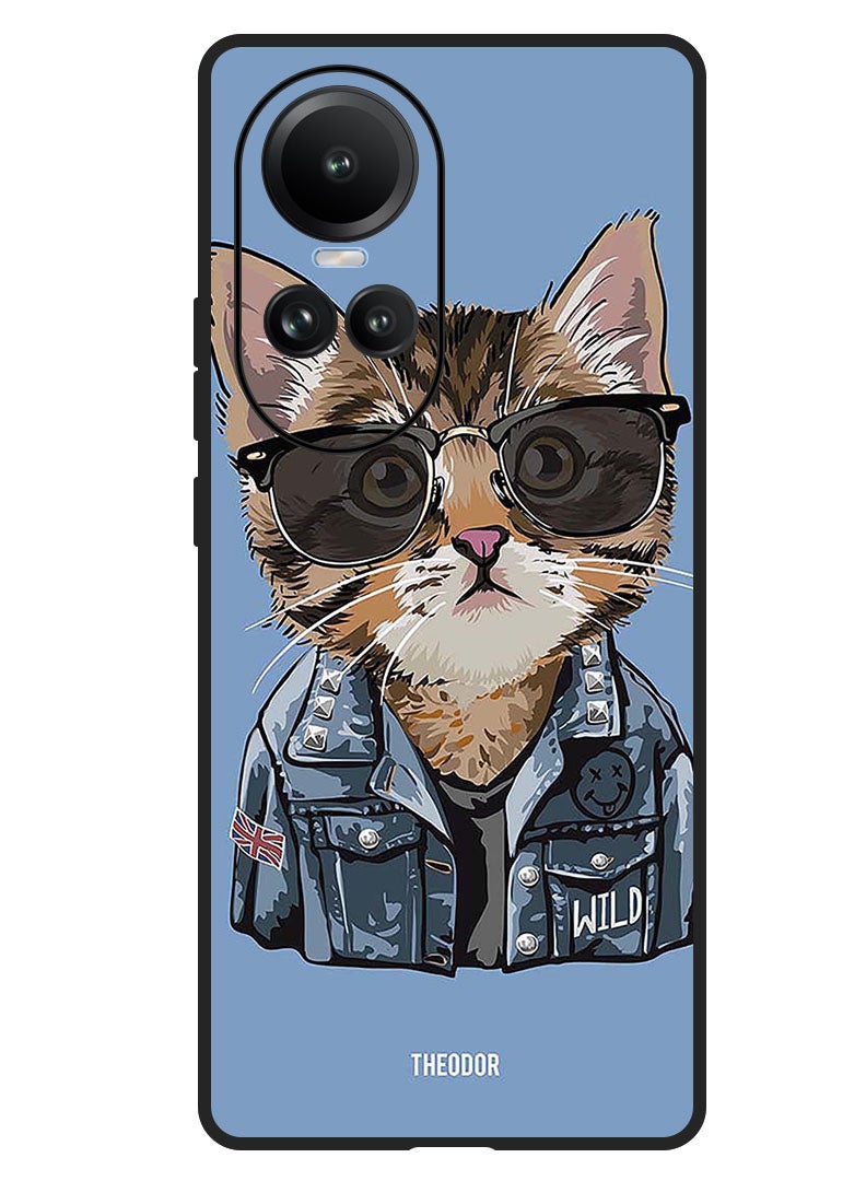 Theodor Protective Case Anti Scratch Shock Proof Bumper Cover For Oppo Reno 10/10 Pro Swag Cat - Image 1